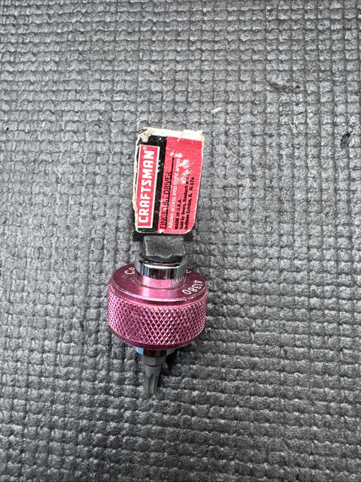 Sears Craftsman USA Nos Thumb Finger Bit Driver 1/4” Red Pink 41380 Spinner