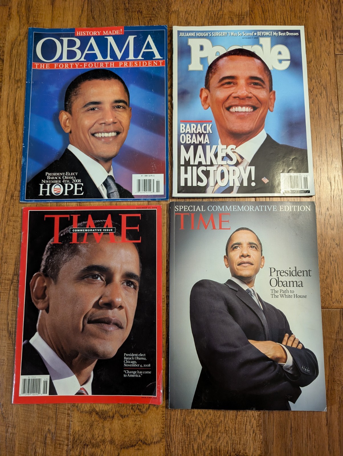 Barack Obama 2008-09 Commemorative Magazine Lot (4) TIME, People, History Made Barack Obama 2008-09 Commemorative Magazine Lot (4) TIME, People, History Made