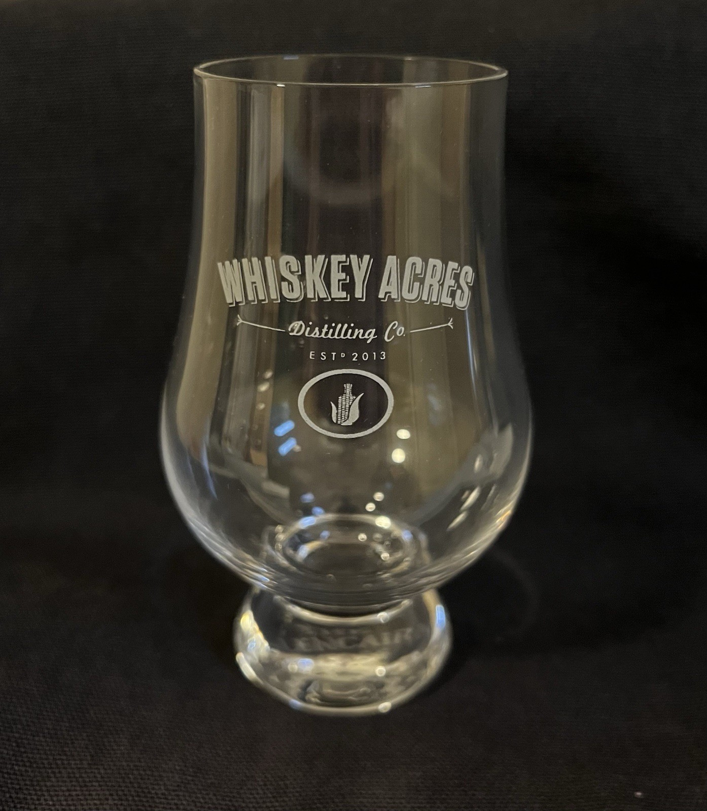 Whiskey Acres Distilling Co. Glencairn Whiskey Tasting Glasses Set of 4, Clear