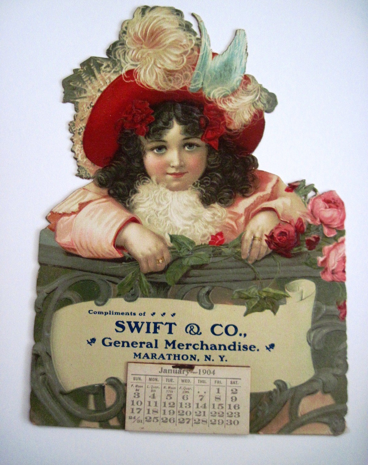1904 Gorgeous Die Cut Ad Calendar for \