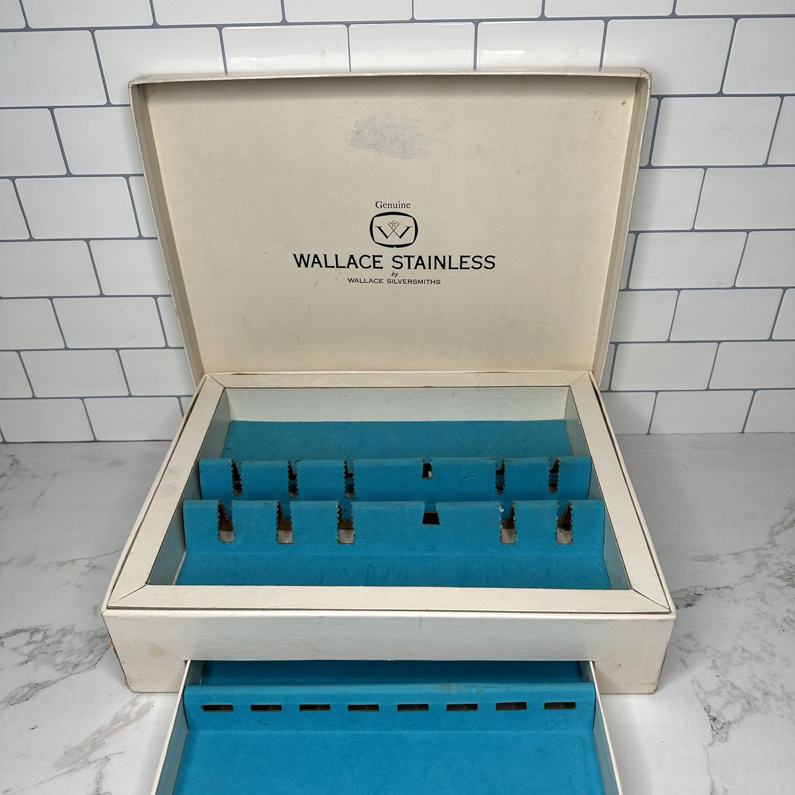Wallace Silversmiths Silverware Flatware STORAGE BOX Chest Only Cardboard Felt