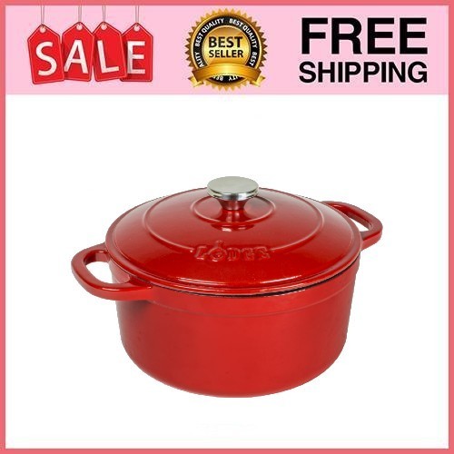 Lodge Enameled Cast Iron Dutch Ovens - 5.5 Quart Red