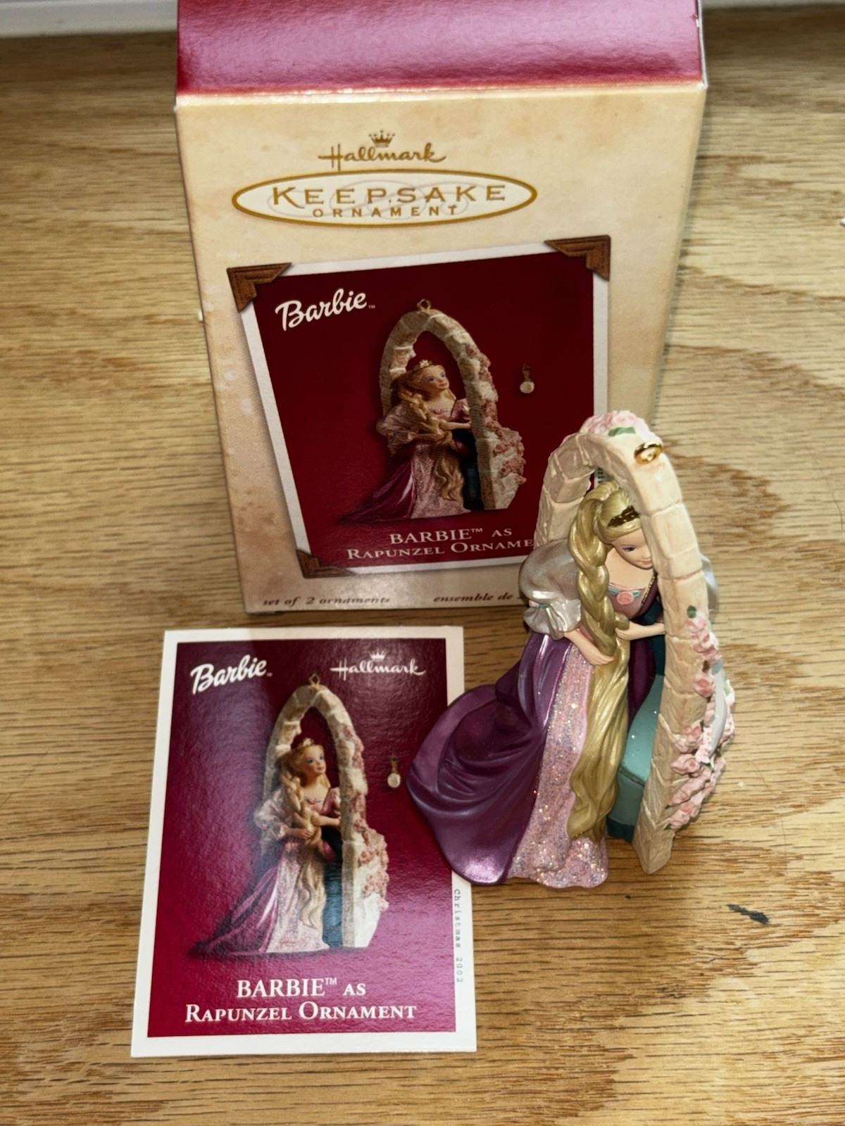 Hallmark Keepsake Barbie as Rapunzel 2002 with Hairbrush And Card