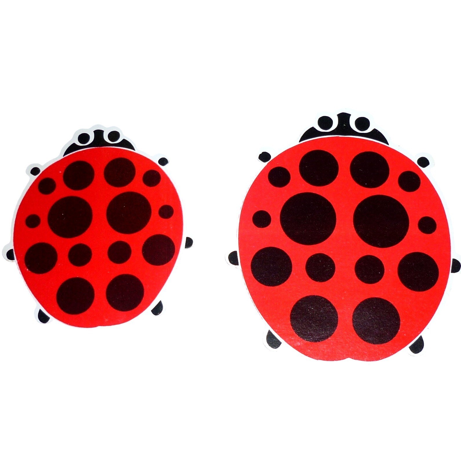 2 Vtg 1970s Mod Ladybug Stickers Decals Die Cut Red Black Pop Art Hippie Retro