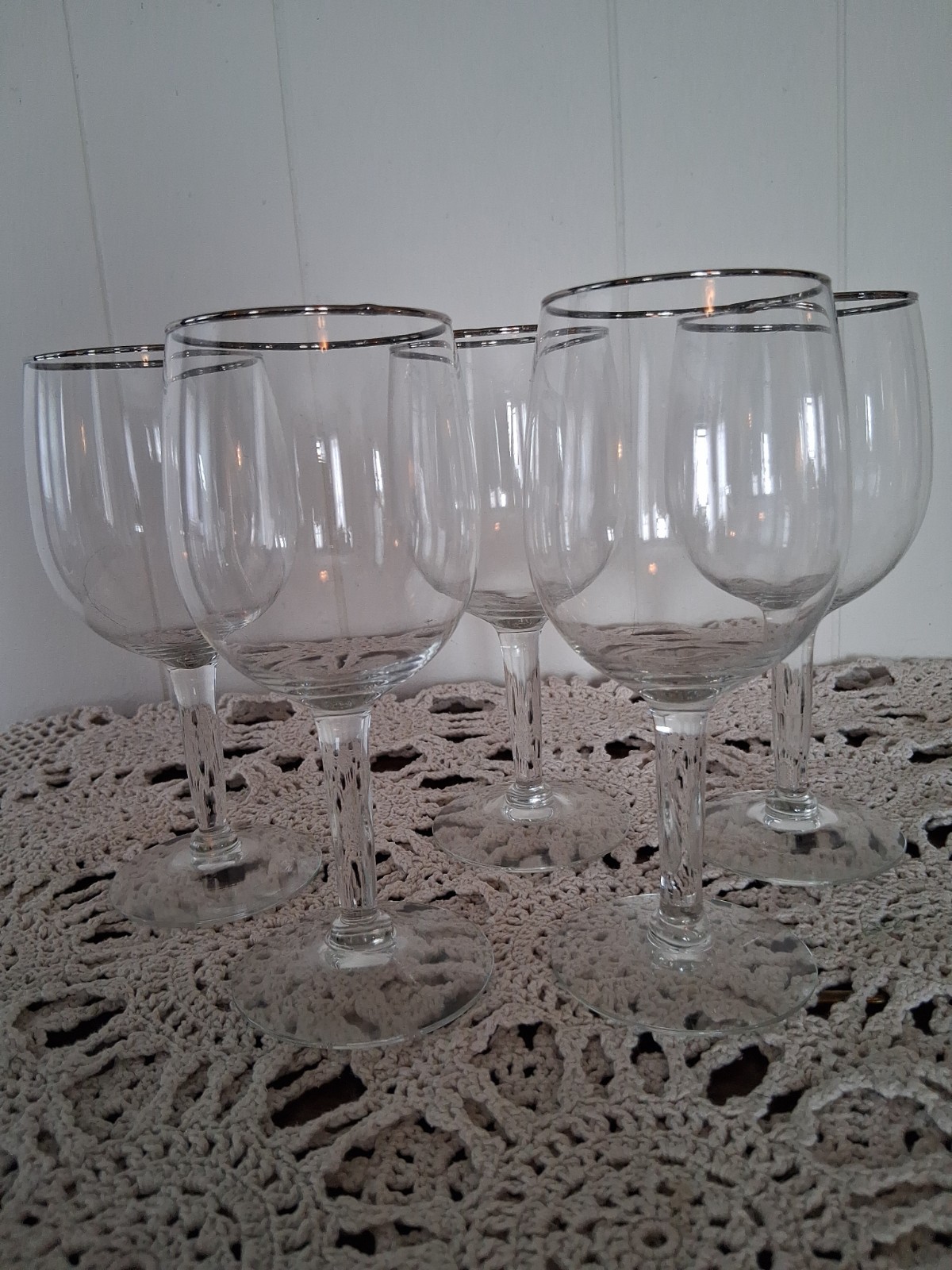5 Johann Haviland Sweetheart Rose Wine Glasses Goblets 6.5\