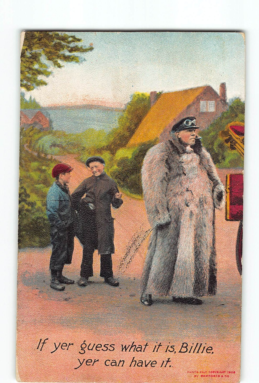 Old 1906 Postcard of Billie Automobile Driver by Bamforth Old 1906 Postcard of Billie Automobile Driver by Bamforth