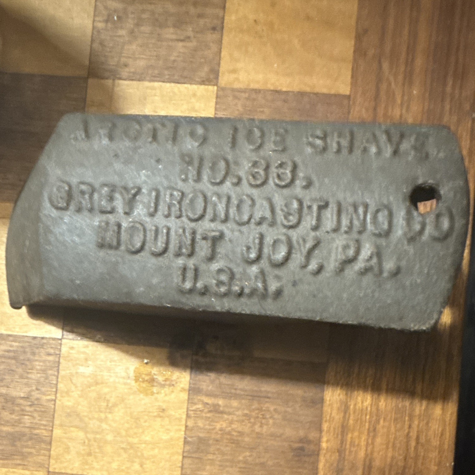 Grey Iron Casting Co No. 38 Wall Mount Ice Shave, Gray Cast Iron Original Grey Iron Casting Co No. 38 Wall Mount Ice Shave, Gray Cast Iron Original