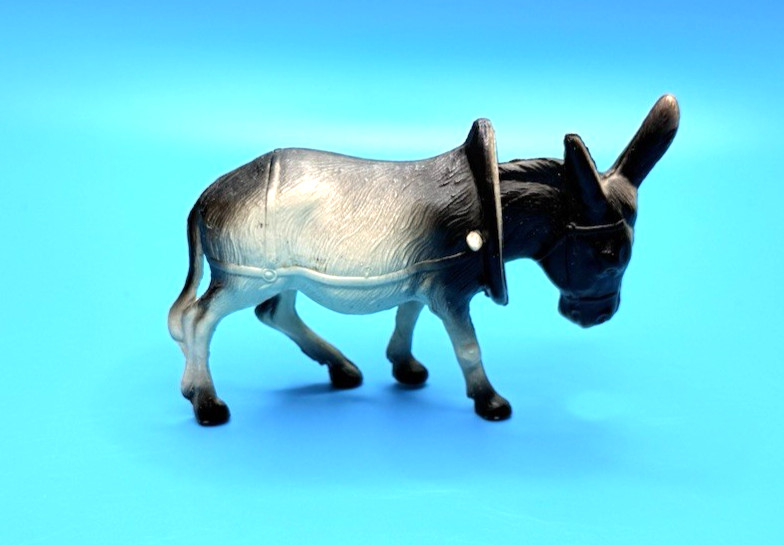 Vintage Donkey Bobblehead Nodder Bobber Figurine w/Collar Celluloid 4.5\