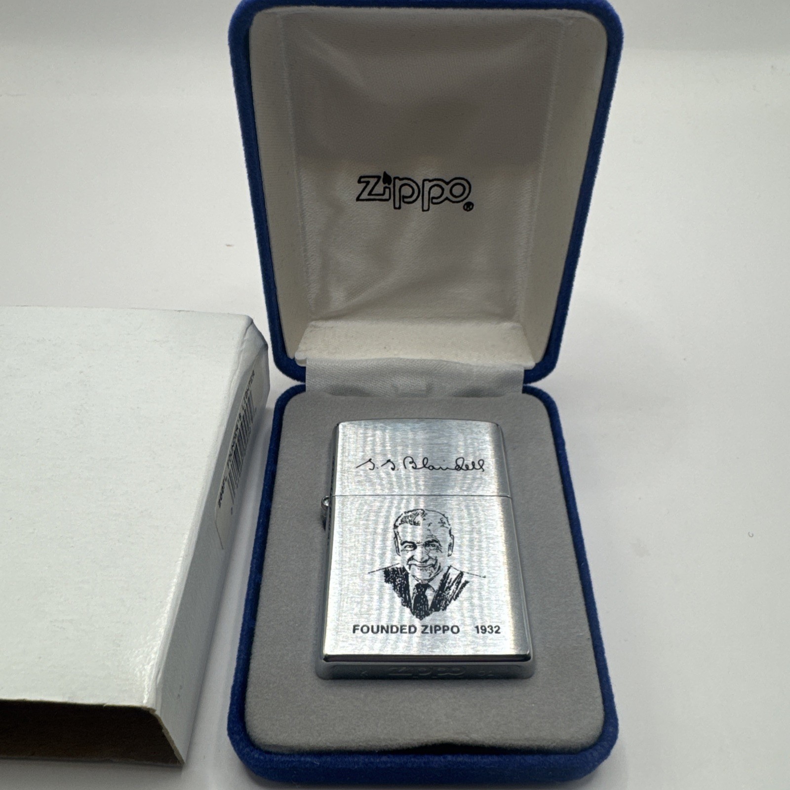 Zippo Founder Brushed Chrome 200FL George Grant Blaisdell 1932 Founder Lighter