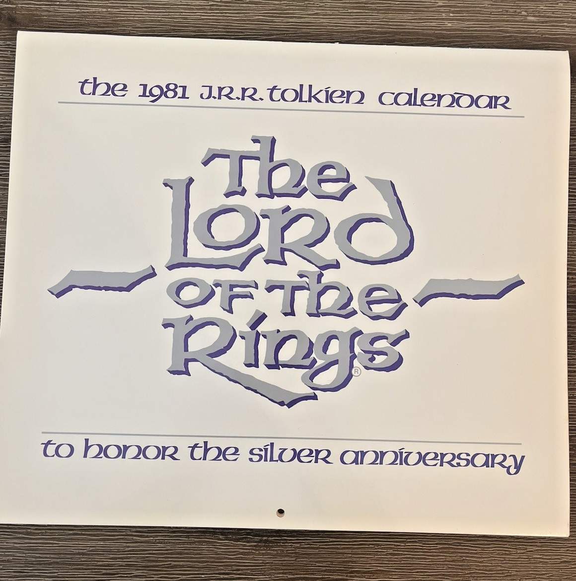 Vtg 1981 J.R.R Tolkien Calendar JRR Hobbit Lord of the Rings Silver Anniversary Vtg 1981 J.R.R Tolkien Calendar JRR Hobbit Lord of the Rings Silver Anniversary