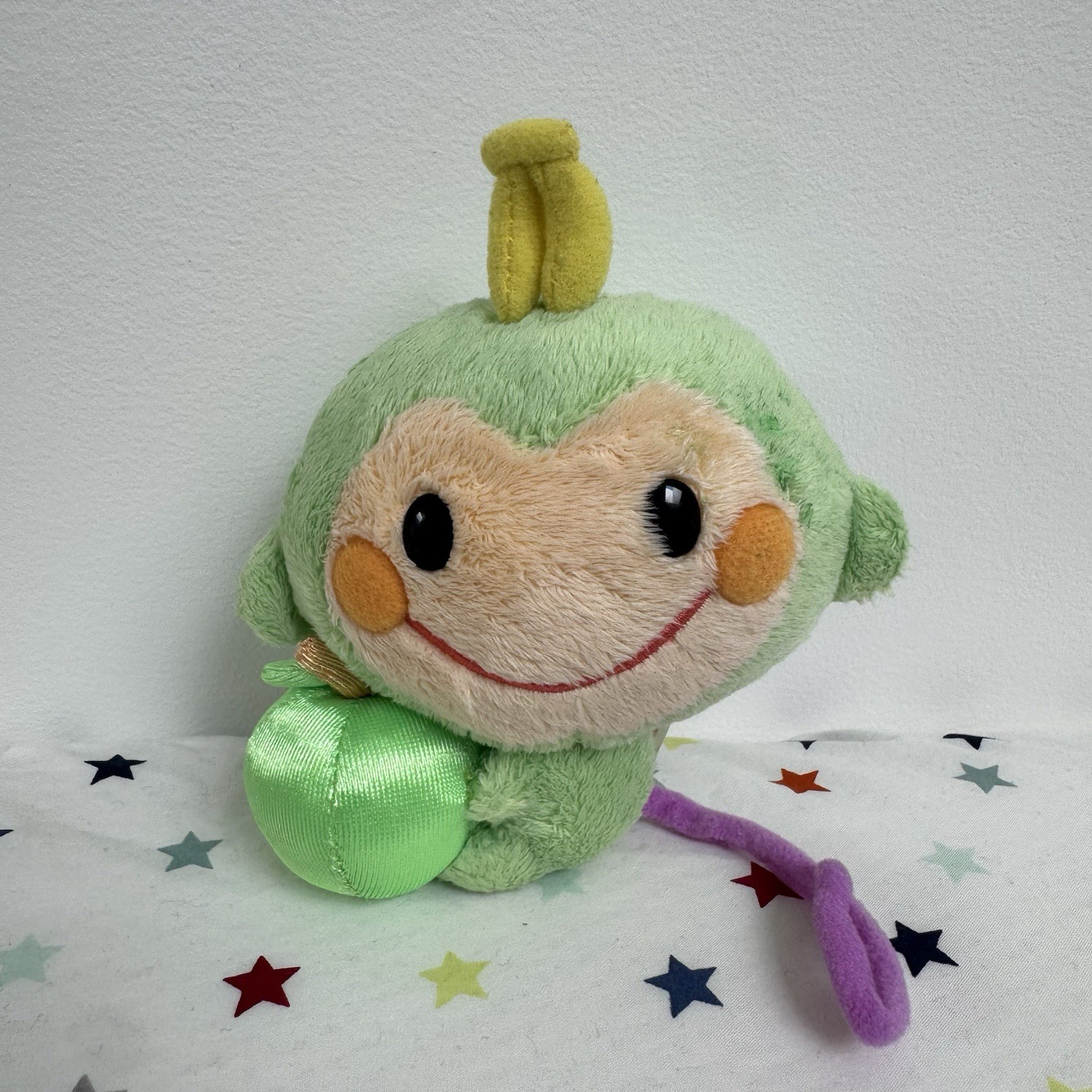Sanrio 2004 Chi Chai Monchan Small Plush Stuffed Animal Green Apple Rare