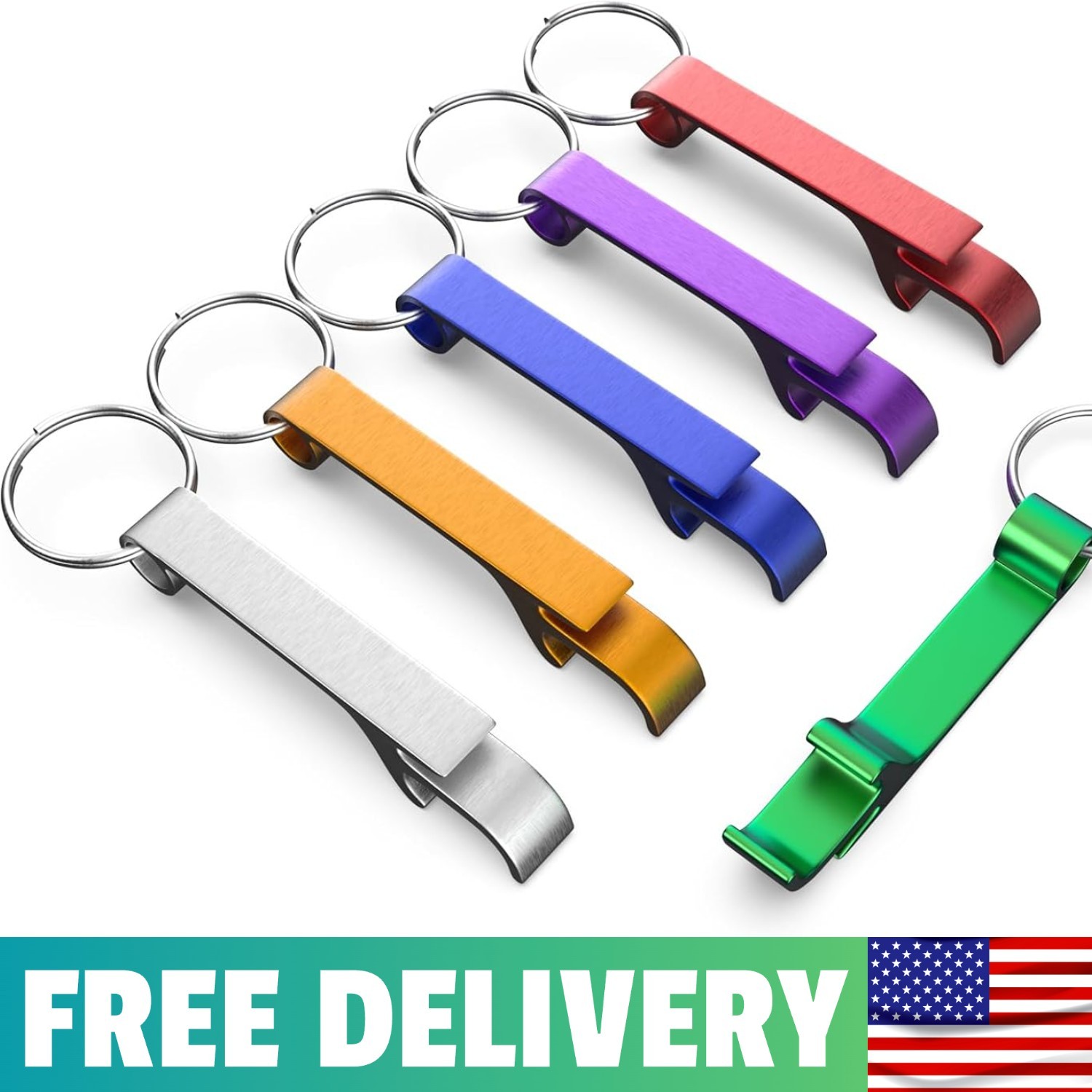 6 Pack Colorful Aluminum Keychain Bottle Opener Beer Soda Can Opener