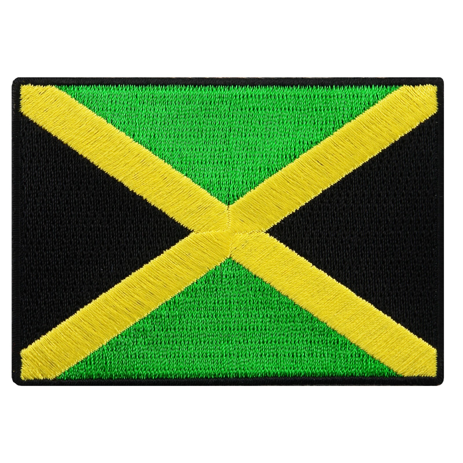 JAMAICA FLAG PATCH KINGSTON JAMAICAN RASTA embroidered iron-on SOUVENIR GREEN JAMAICA FLAG PATCH KINGSTON JAMAICAN RASTA embroidered iron-on SOUVENIR GREEN