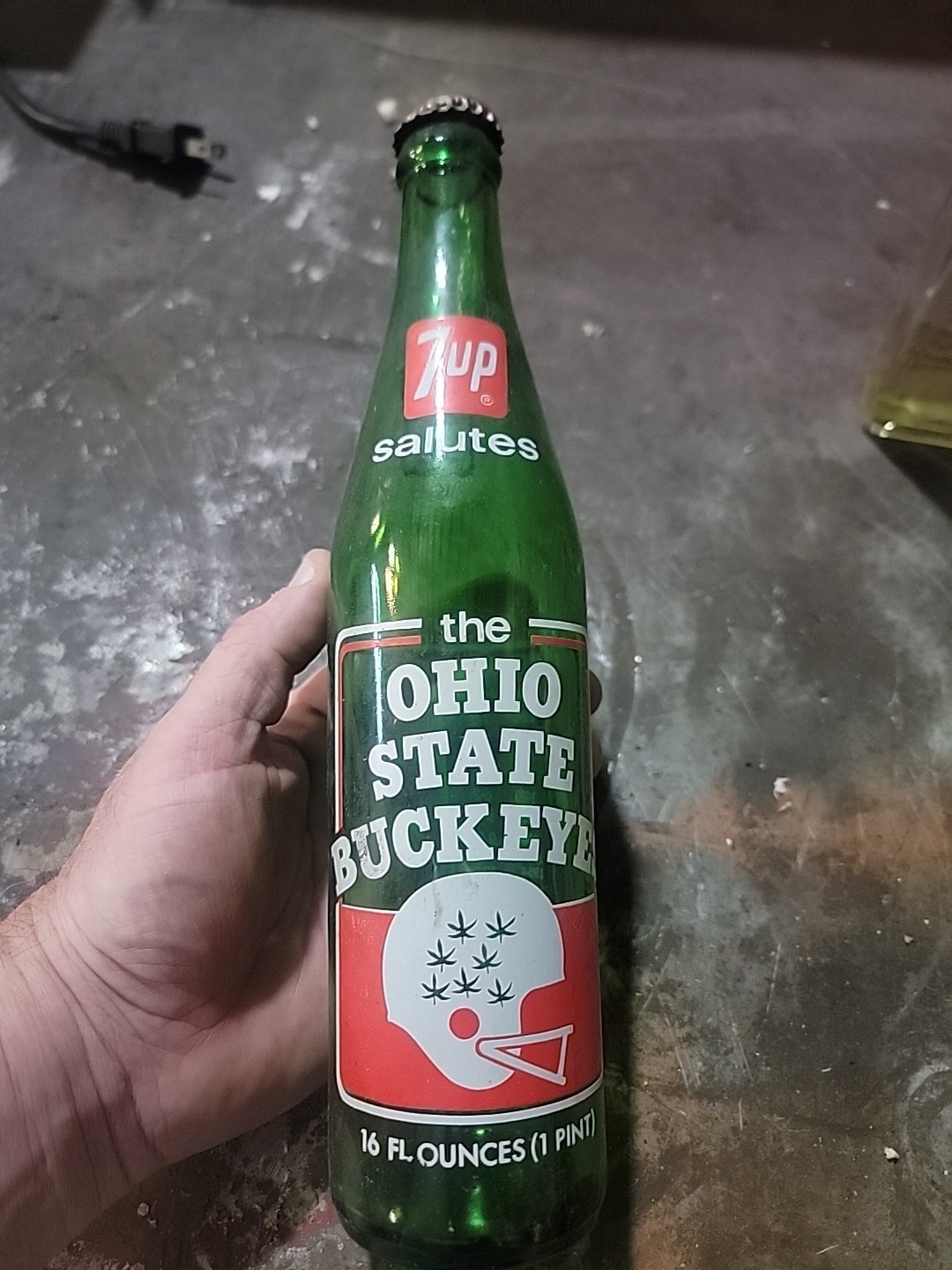 Vintage 1973 ~ 7up Commemorative 16oz Bottle ~ Ohio State Buckeyes ~ 10.75\