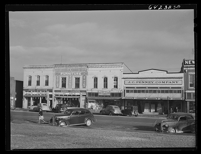 Photo:Neosho Missouri 1942 Downtown J C Penney Furniture Stores Cars