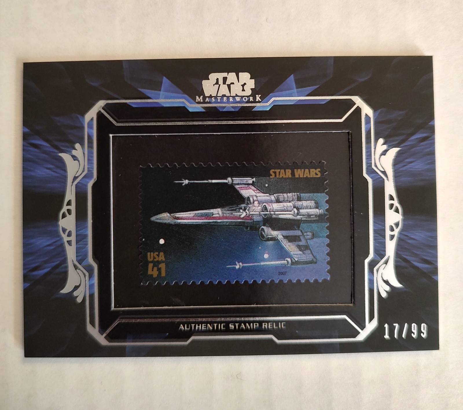 2015 Topps Star Wars Masterwork  X-Wing  Authentic Stamp Relic /99