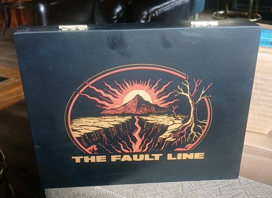 WILDFIRE THE FAULT LINE EMPTY CIGAR BOX 8 3/4 X 6 5/8 X 1 1/4