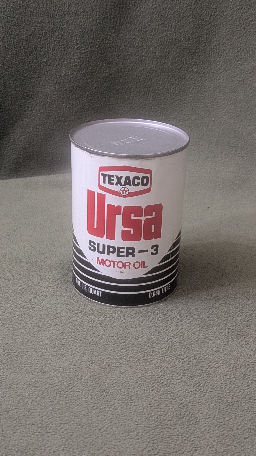 Full Metal Vintage 1 Qt Texaco Ursa Super 3 Motor  Oil Can