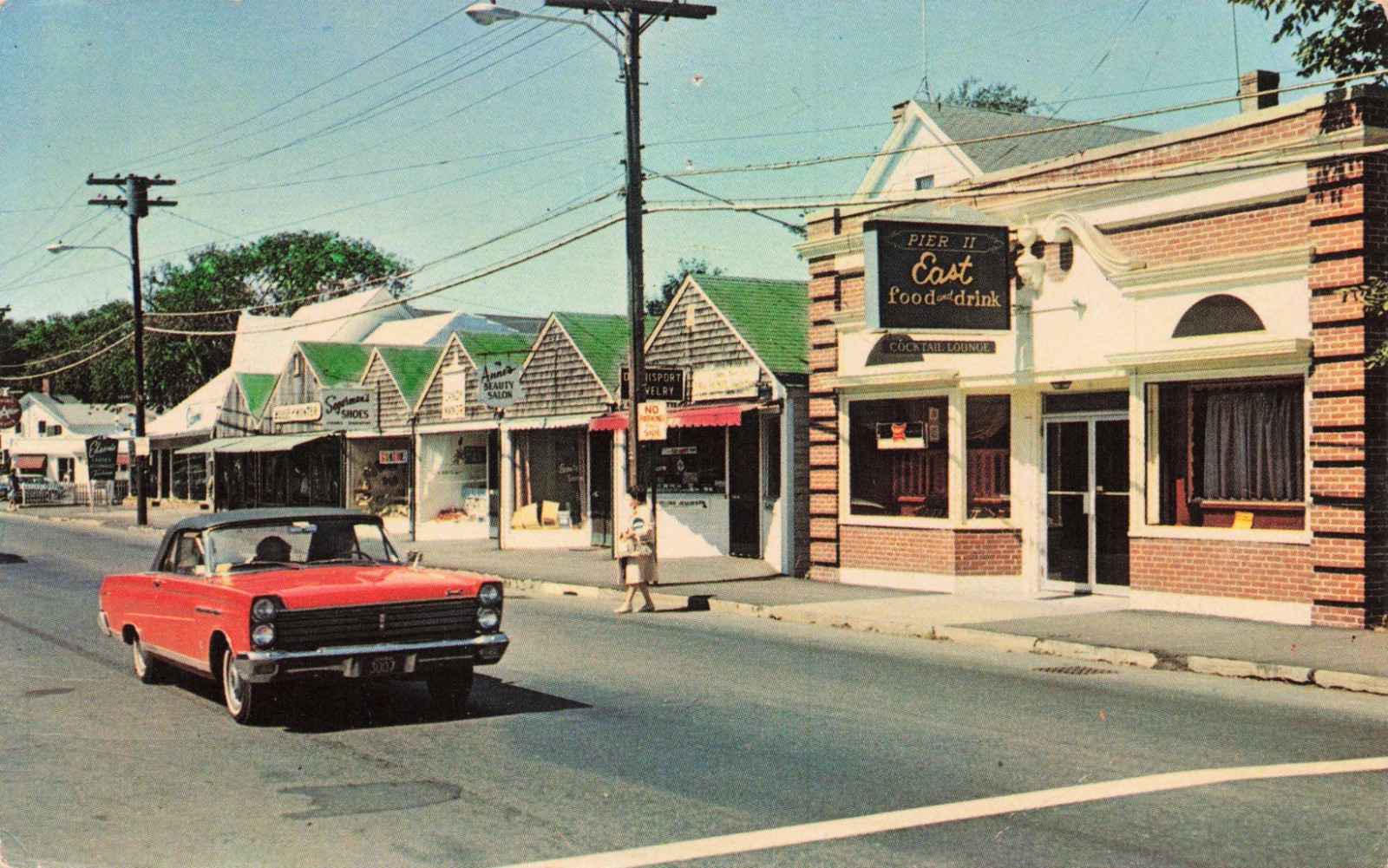 Dennis Port Main Street Cape Cod Mass. Pier II Diner Postcard AL-1