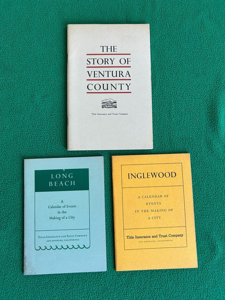 Vintage Title Insurance California History Booklets Inglewood Long Beach Ventura
