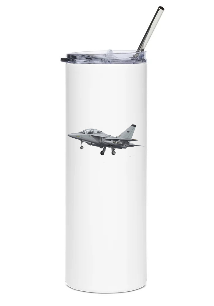 Aermacchi M-346 Master Stainless Steel Water Tumbler with straw - 20oz.
