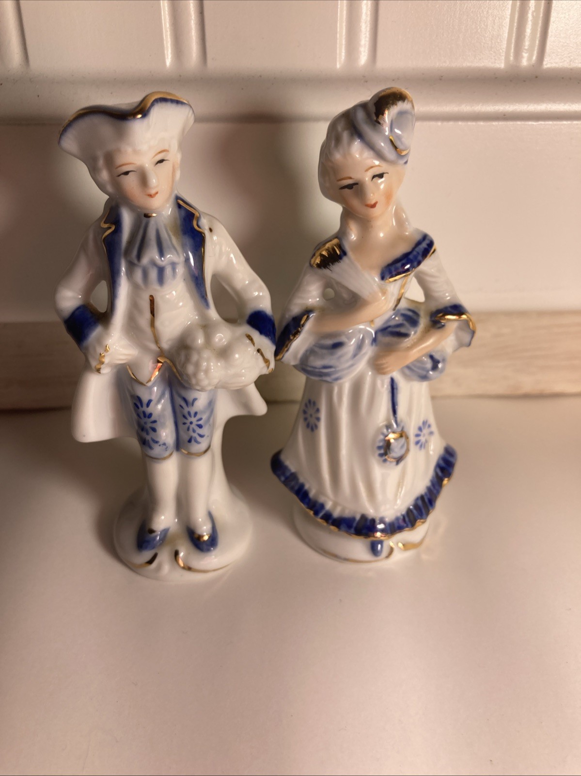 Vintage Porcelain Victorian Figurines. **Excellent Condition 18th Century Era