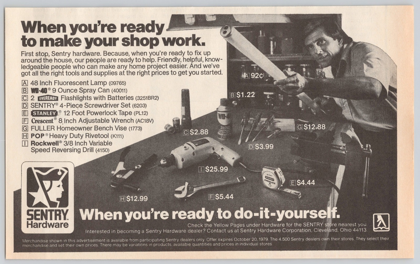 Sentry Hardware Tools Eveready WD-40 Cleveland Ohio 1979 Vintage Print Ad