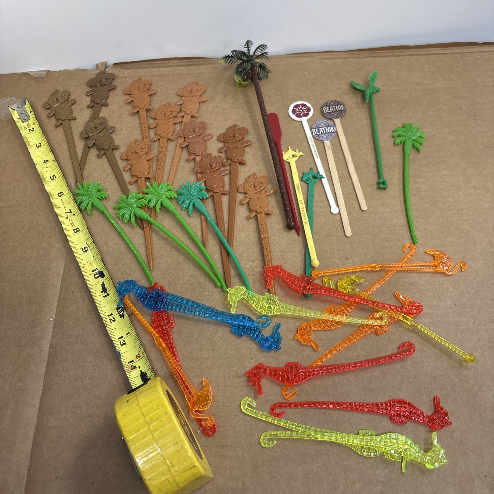 Tiki Bar Swizzle Stick Trader Vic's Stir Bar Lot Vtg Vintage Drink Cocktail