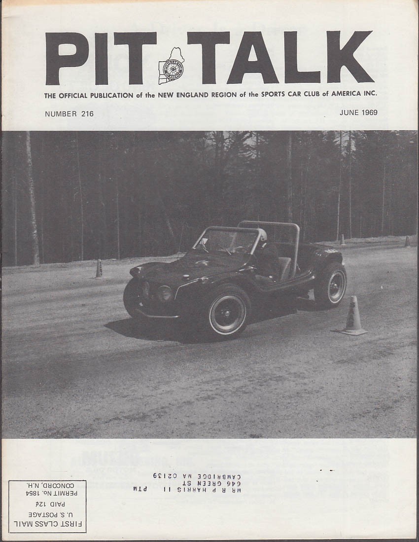 PIT TALK New England Region SCCA 6 1969 A Driver is a Driver; meet results