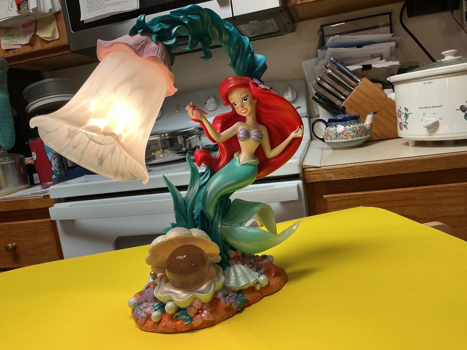 Vintage 2004 Disney Little Mermaid Ariel Seaflower Serenade Table Lamp Light Vintage 2004 Disney Little Mermaid Ariel Seaflower Serenade Table Lamp Light