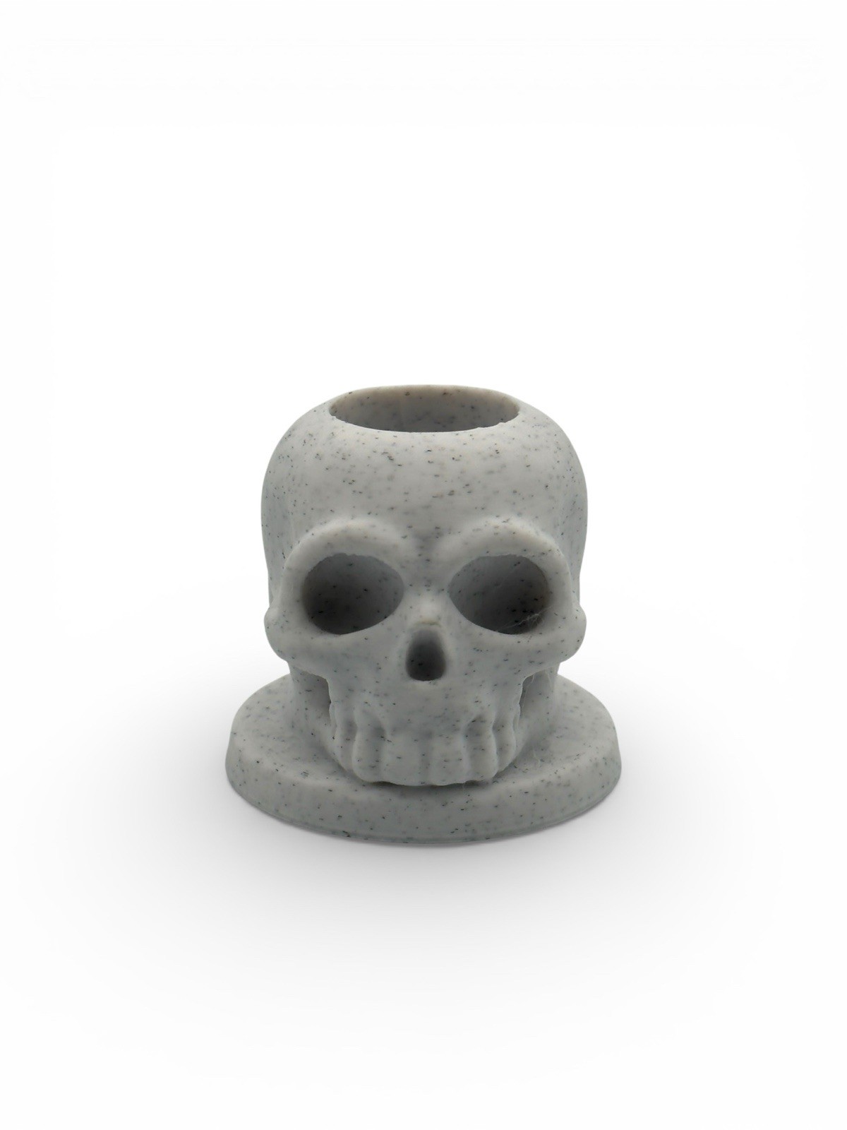 18MM Slide Bowl Stand Display Holder - Made In USA - WHITE MARBLE - SKULL