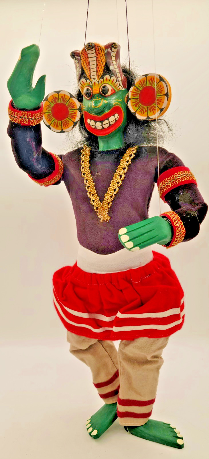 Sri Lanka RUKADA Marionette Puppet VINTAGE Wood Lankan HAND MADE Folk Art Figure Sri Lanka RUKADA Marionette Puppet VINTAGE Wood Lankan HAND MADE Folk Art Figure