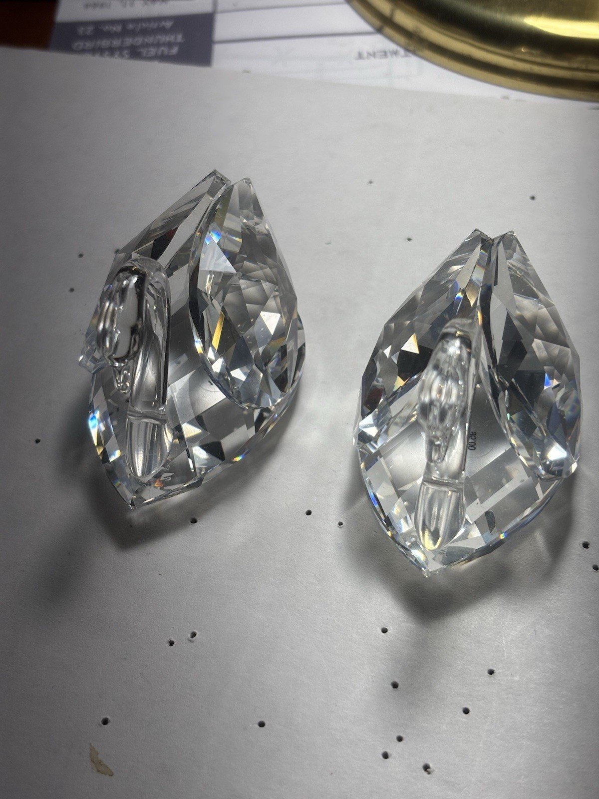 Swarovski 2 Large Swan Crystal Figurines To Love & Cherish 283616 Original Box