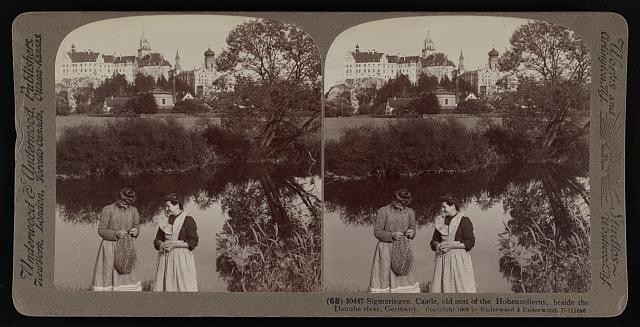 Photo:Sigmaringen Castle Germany 1900s Danube River Stereoscopic View
