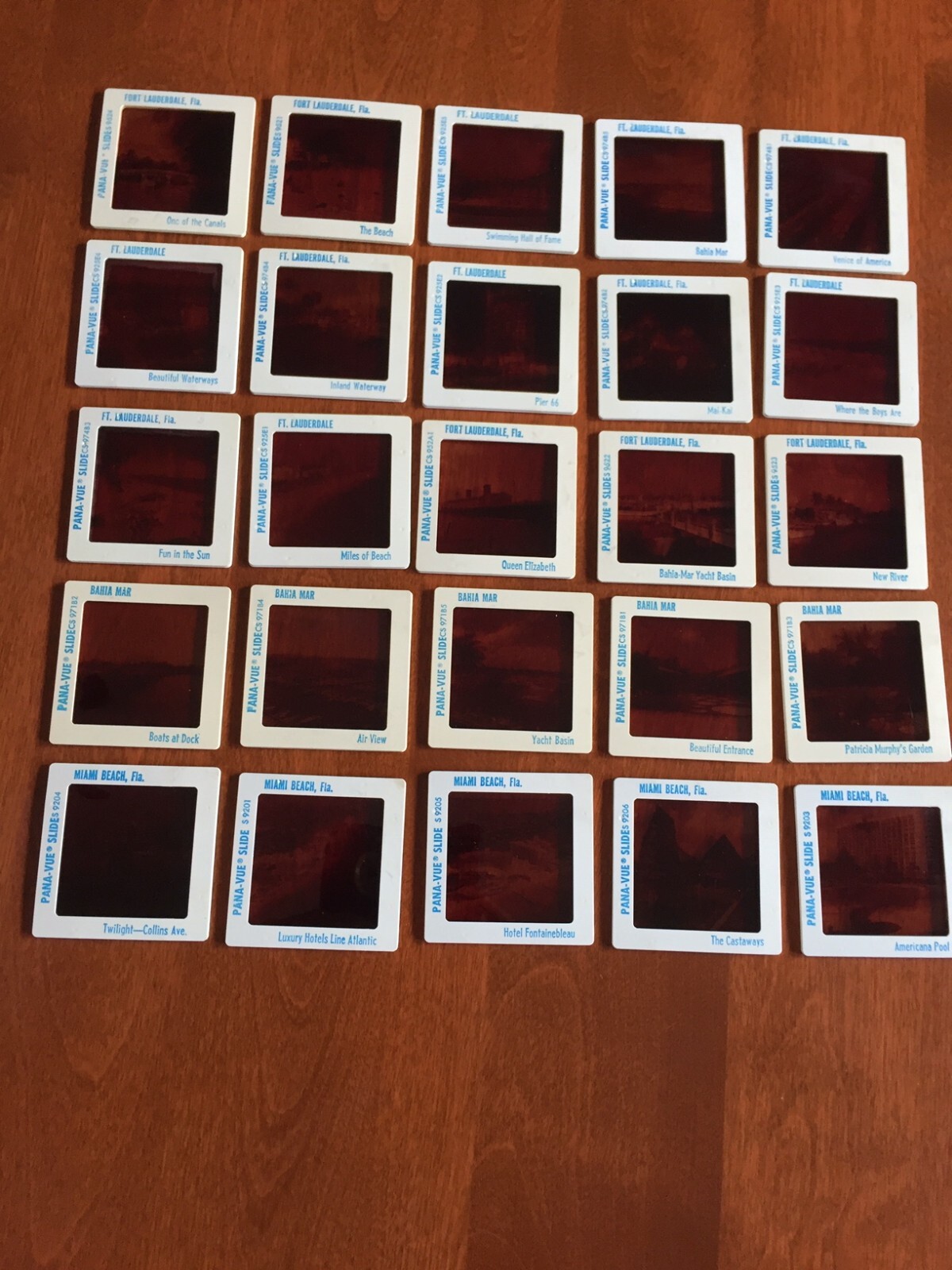 PANA-VUE 35mm SLIDE LOT - FORT LAUDERDALE  MIAMI BEACH  BAHIA MAR  1960s 1970s