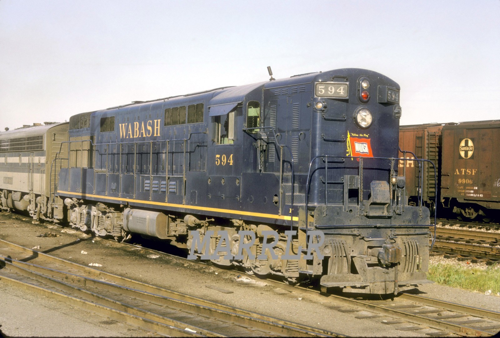 RR Photo-WABASH WAB 594 H24-66 at Oakwood Yard Mi  7/10/1964