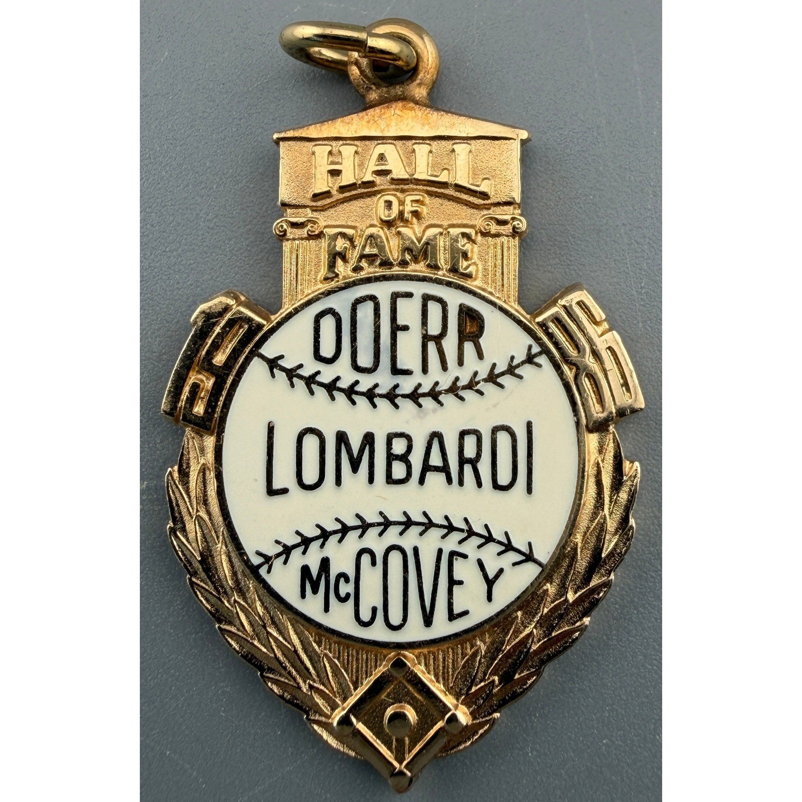 Vintage Baseball Hall of Fame Charm Pendant Doerr Lombardi McCovey 1.25\