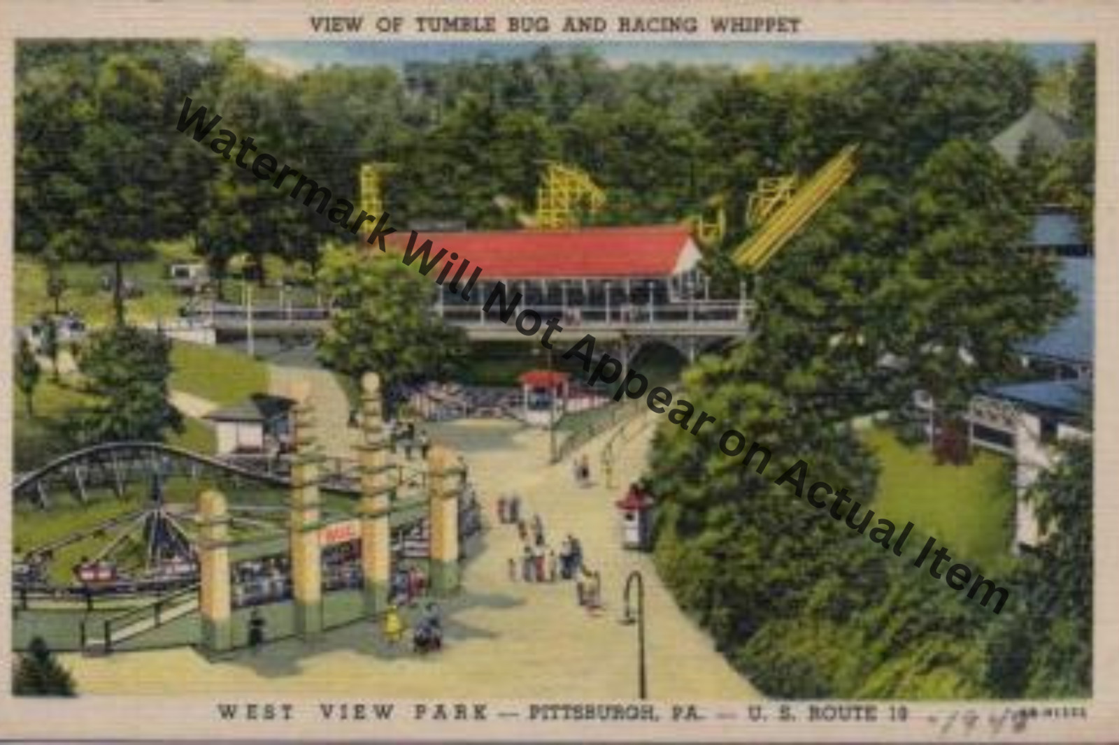 West View Amusement Park Pittsburgh Pa Postcard Reproduction Print Photo 6x4 West View Amusement Park Pittsburgh Pa Postcard Reproduction Print Photo 6x4