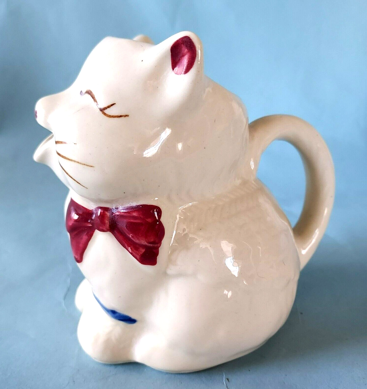 Vintage Pottery Creamer Puss\'n Boots Kitty Cat Creamer Shawnee 1940\'s USA 5\