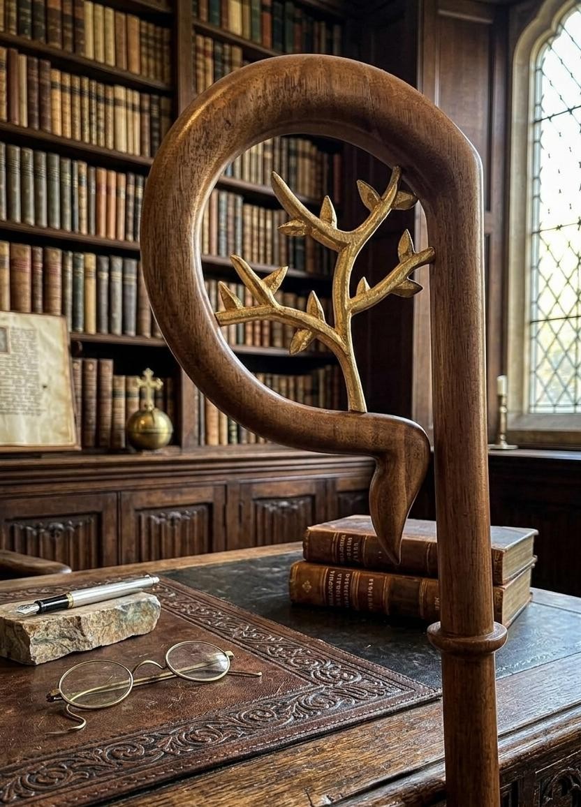 Wood CROZIER Polish Staff Crosier Bishop Quality Craftsmanship, 72\