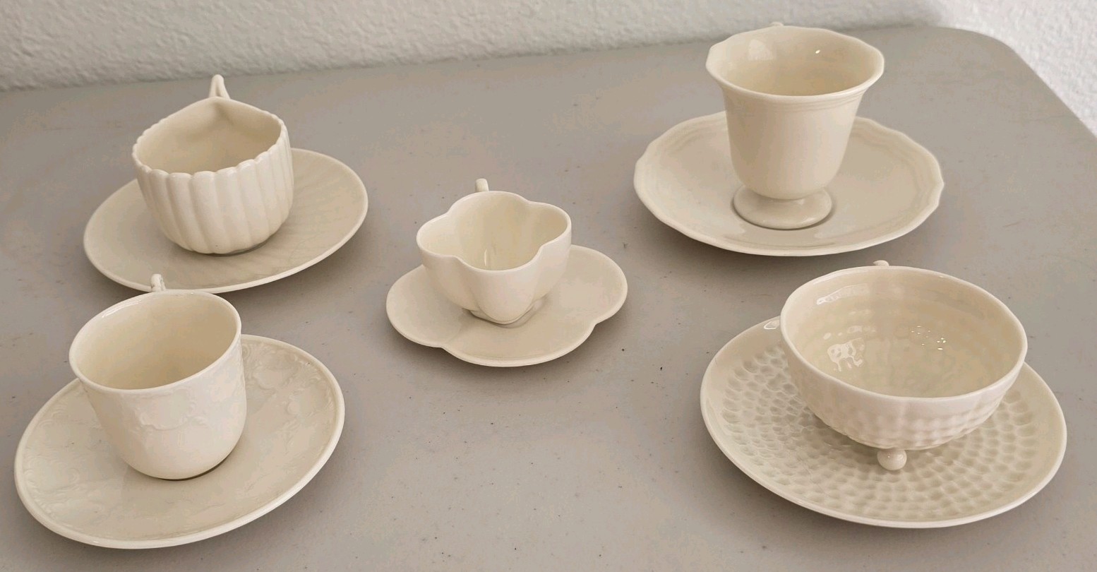LENOX 10-PC. DEMITASSE GREEN STAMP ESSPRESSO SET STUNNING VTG RARE COLLECTIBLES