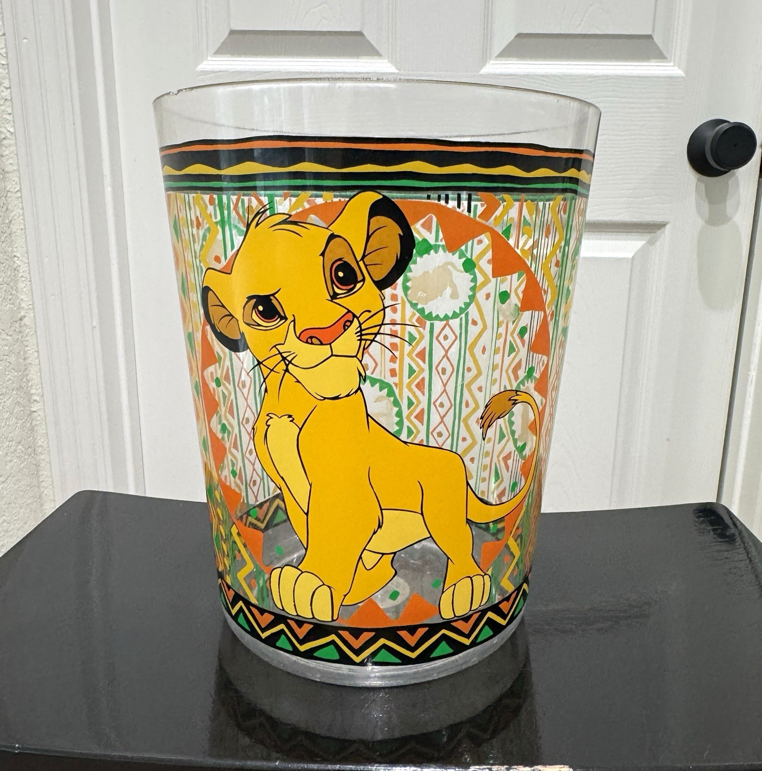Rare Disney The Lion King Simba Hard Clear Plastic Wastebasket Vintage 1990’s
