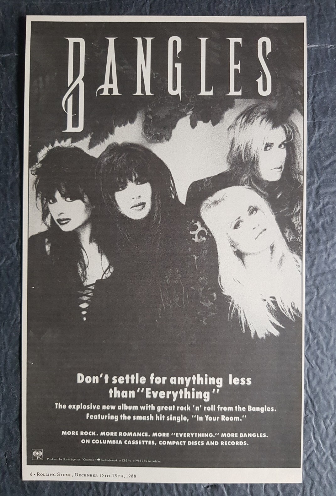 The Bangles Everything Album Promo Print Advertisement Vintage 1988 The Bangles Everything Album Promo Print Advertisement Vintage 1988