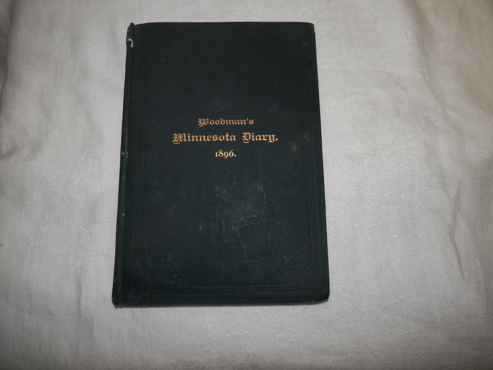 woodmans minnesota diary 1896 hardcover book calendar vintage antique old 