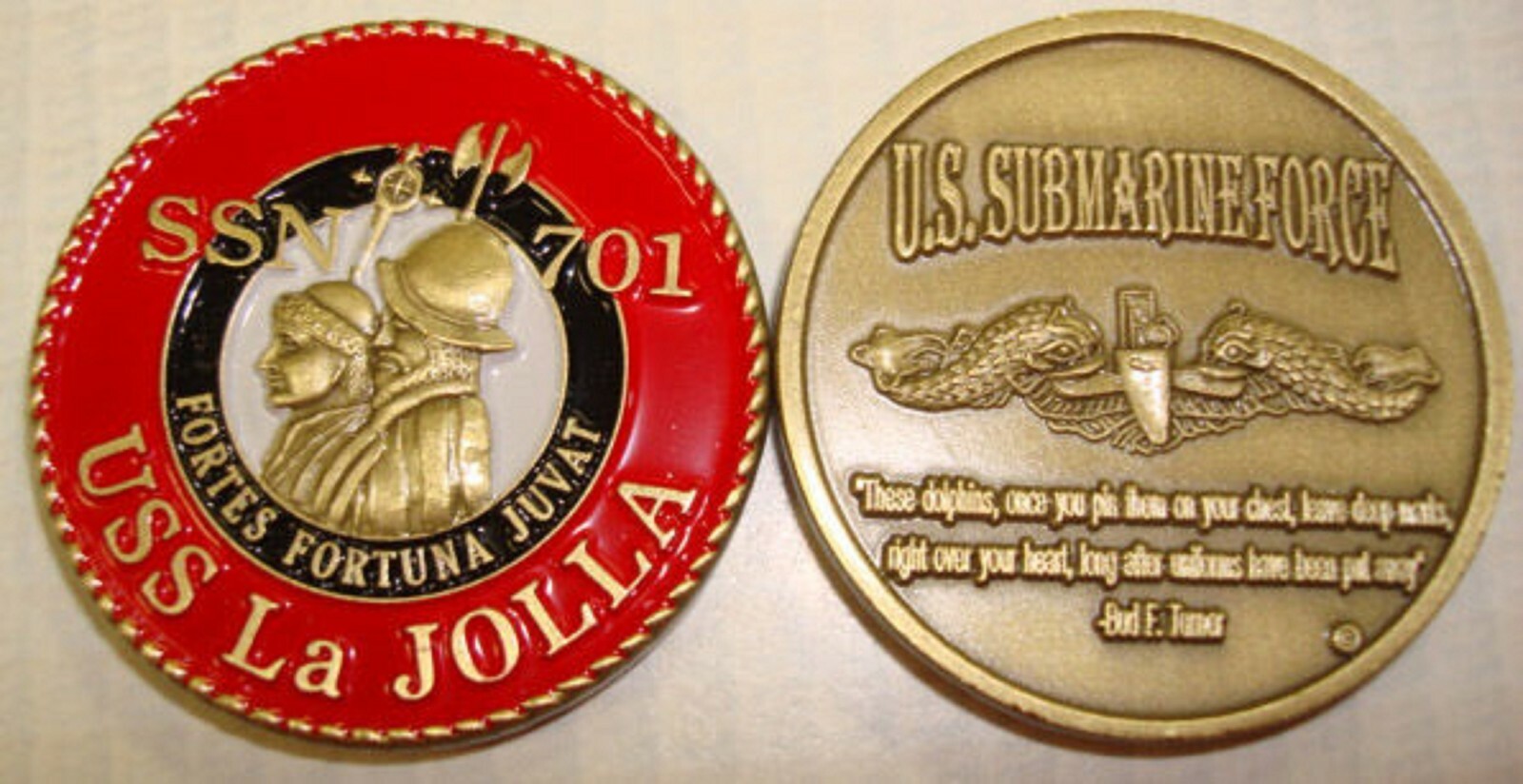 NAVY SUBMARINE USS LA JOLLA SSN-701 MILITARY SUBMARINE FORCE CHALLENGE COIN