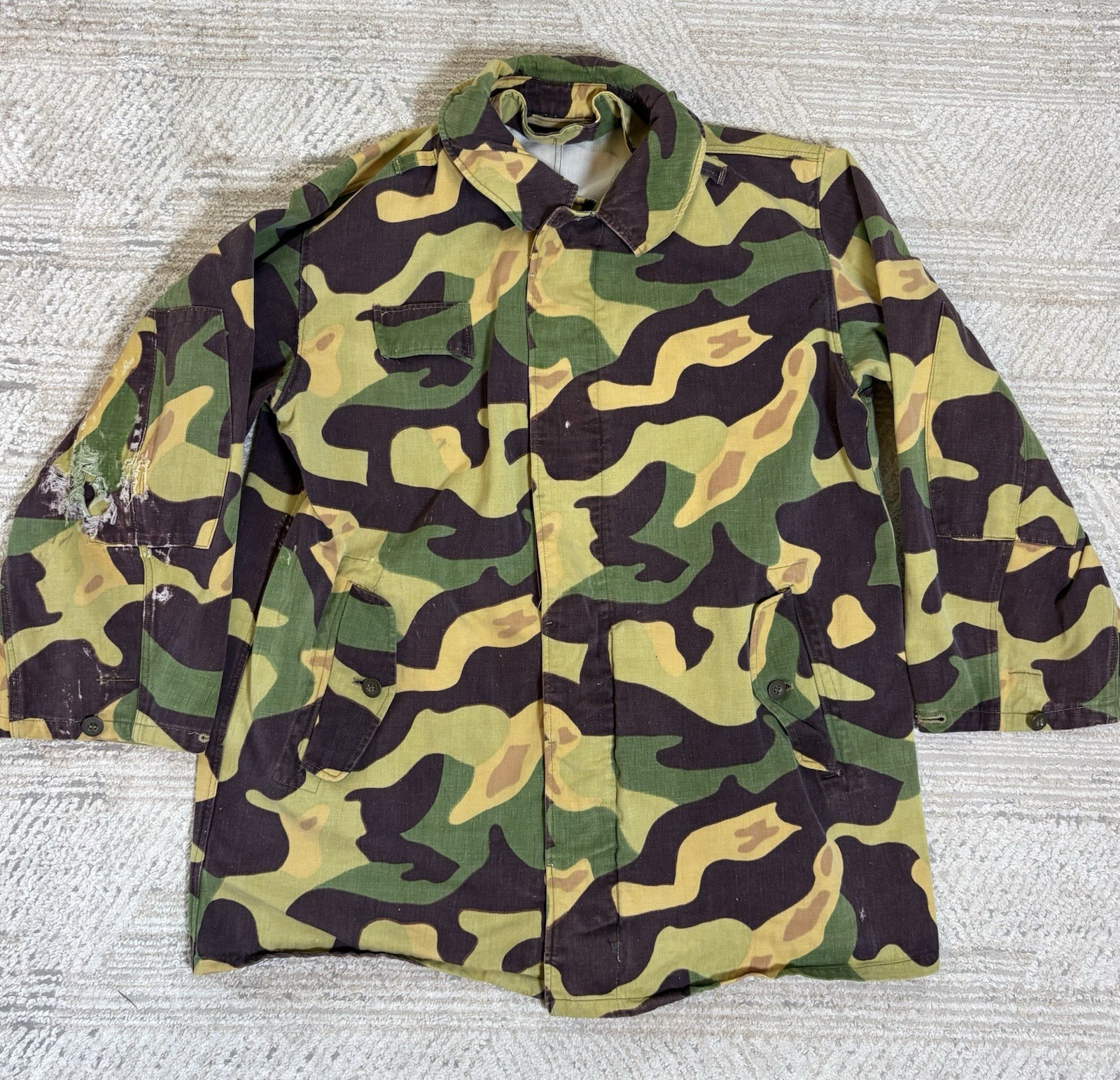 Vtg Czech 60’s Mlok Salamander Camo Military Field Jacket Czechoslovakia L - XL