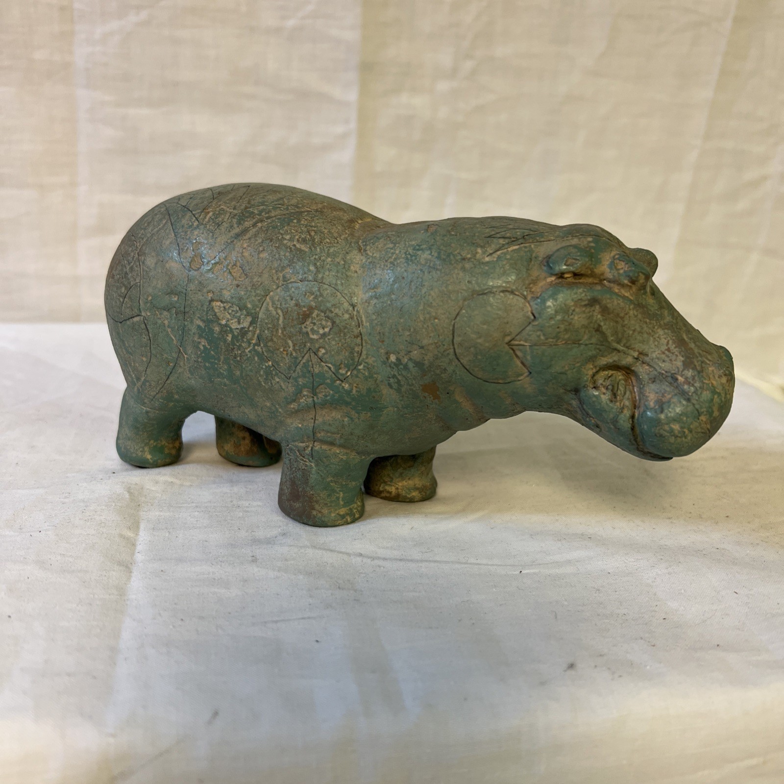 Vintage 60's Egyptian Hippo Artifact Replica Alva Museum Replica 1963 AMR Rare