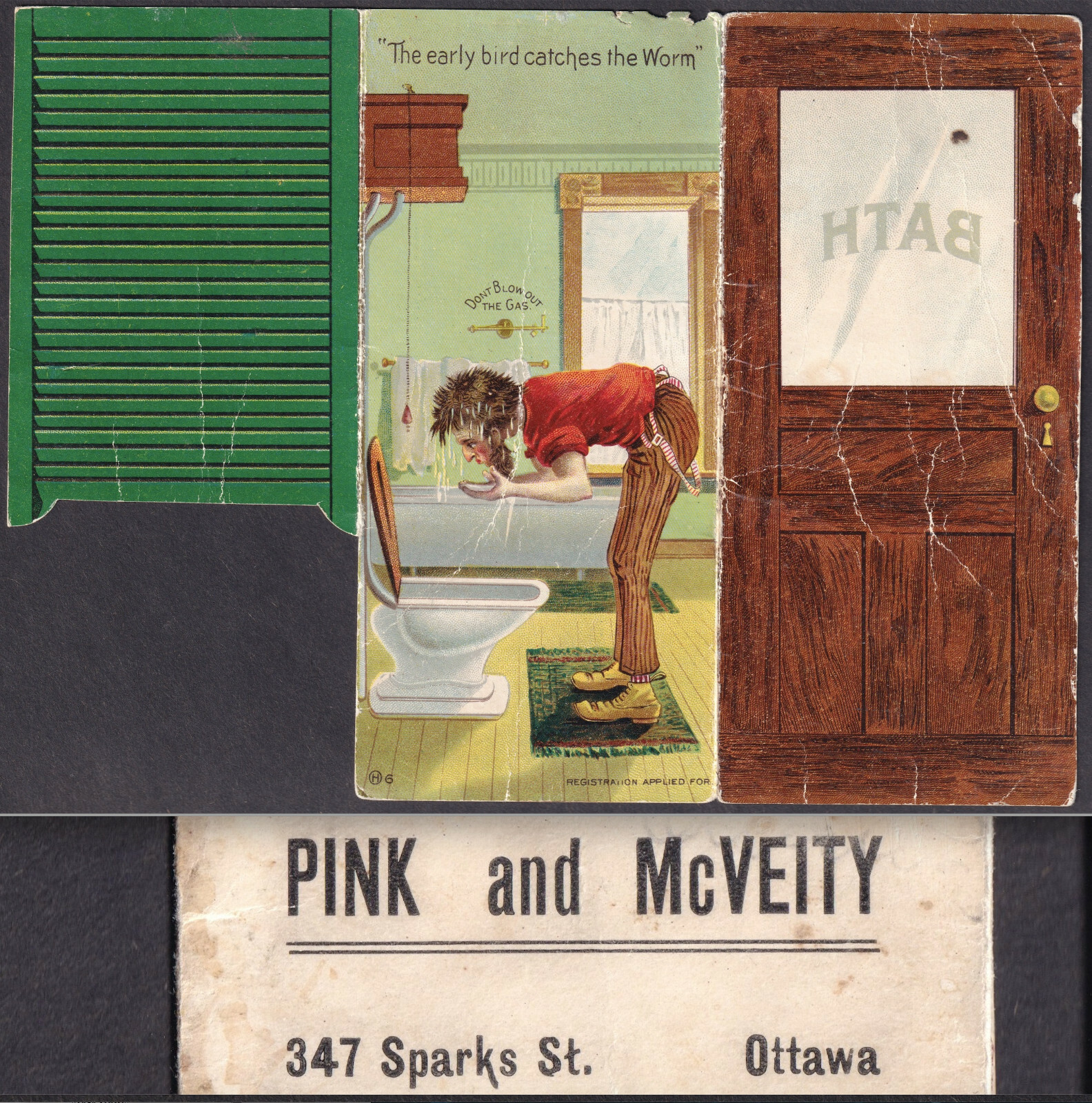 Sparks Street Ottawa Antique Canada Musk Ox Bear Skin Fur Metamorphic Trade Card