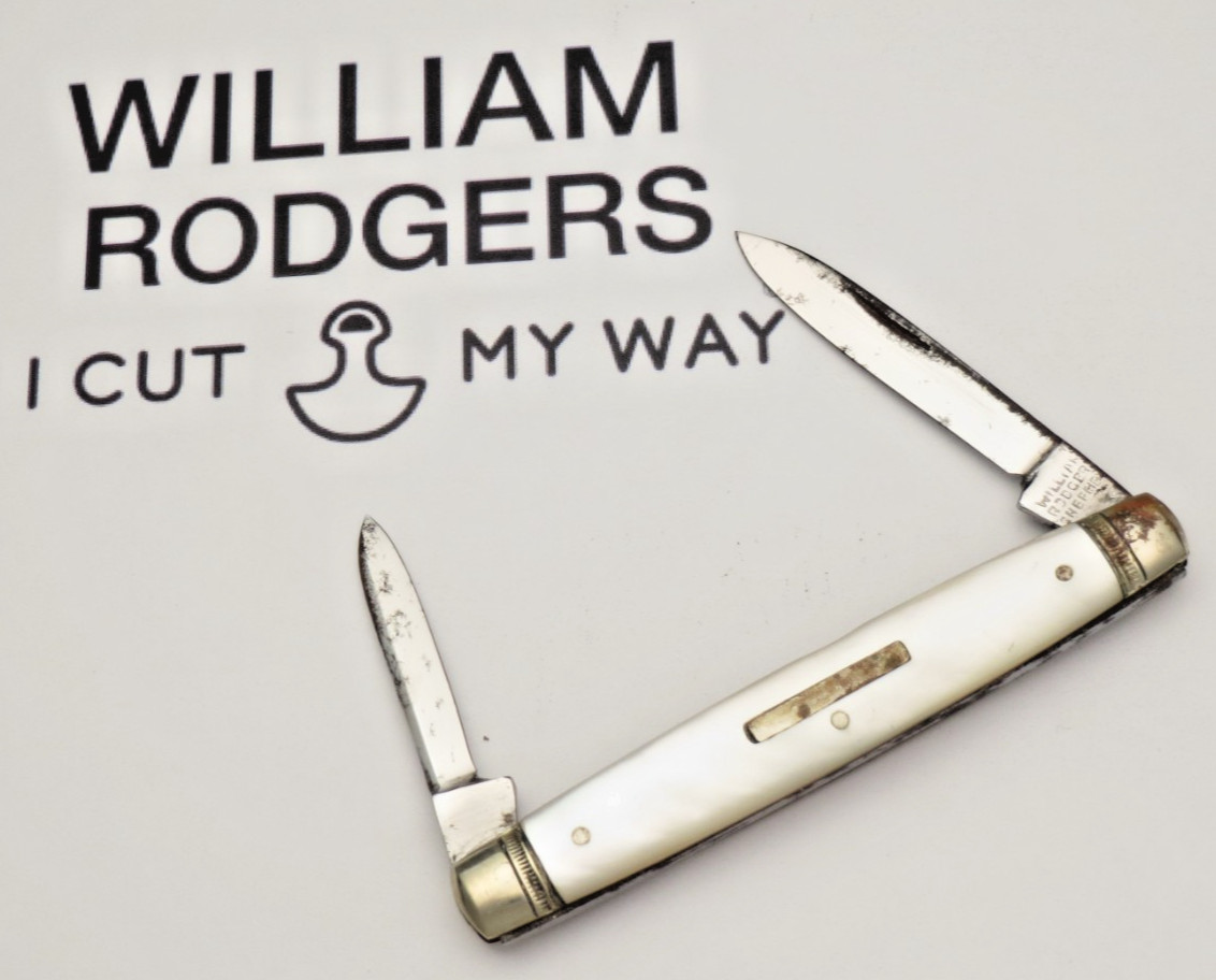 Vintage WILLIAM RODGERS SHEFFIELD Crown Penknife Pre-1940's Era - Pearl Handles