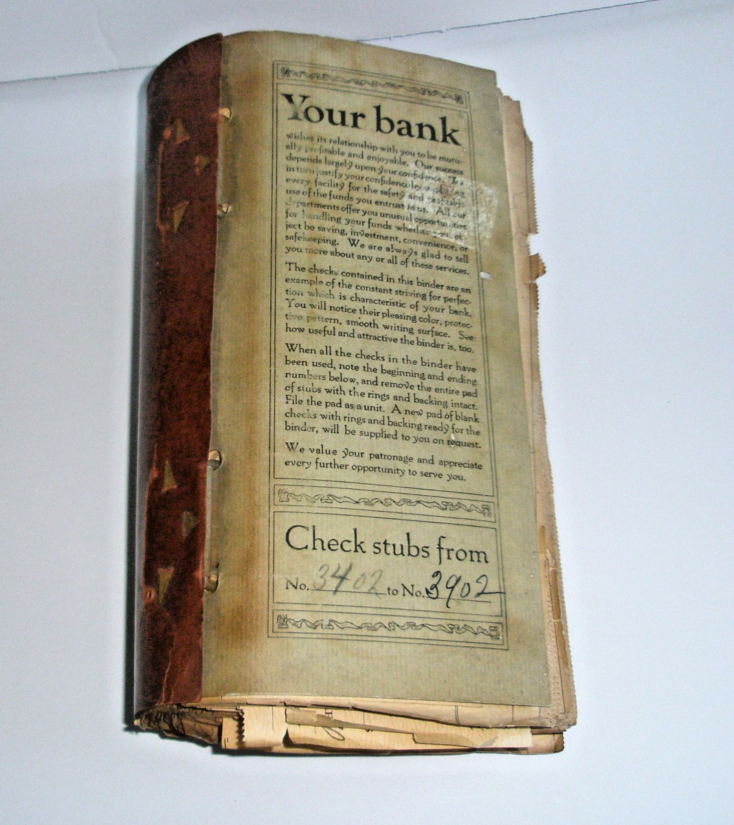 Antique 1928 Check Book & Stubs 498 Total St. Johnsville NY Hall & Sons Lawyers
